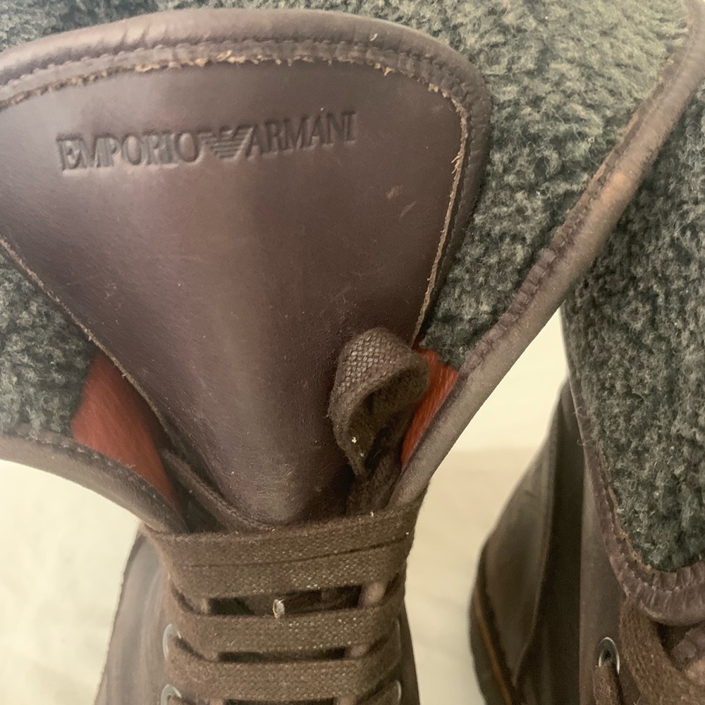 Georgio Armani brown leather boots